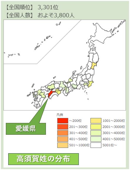 「高須賀」姓の全国分布図
